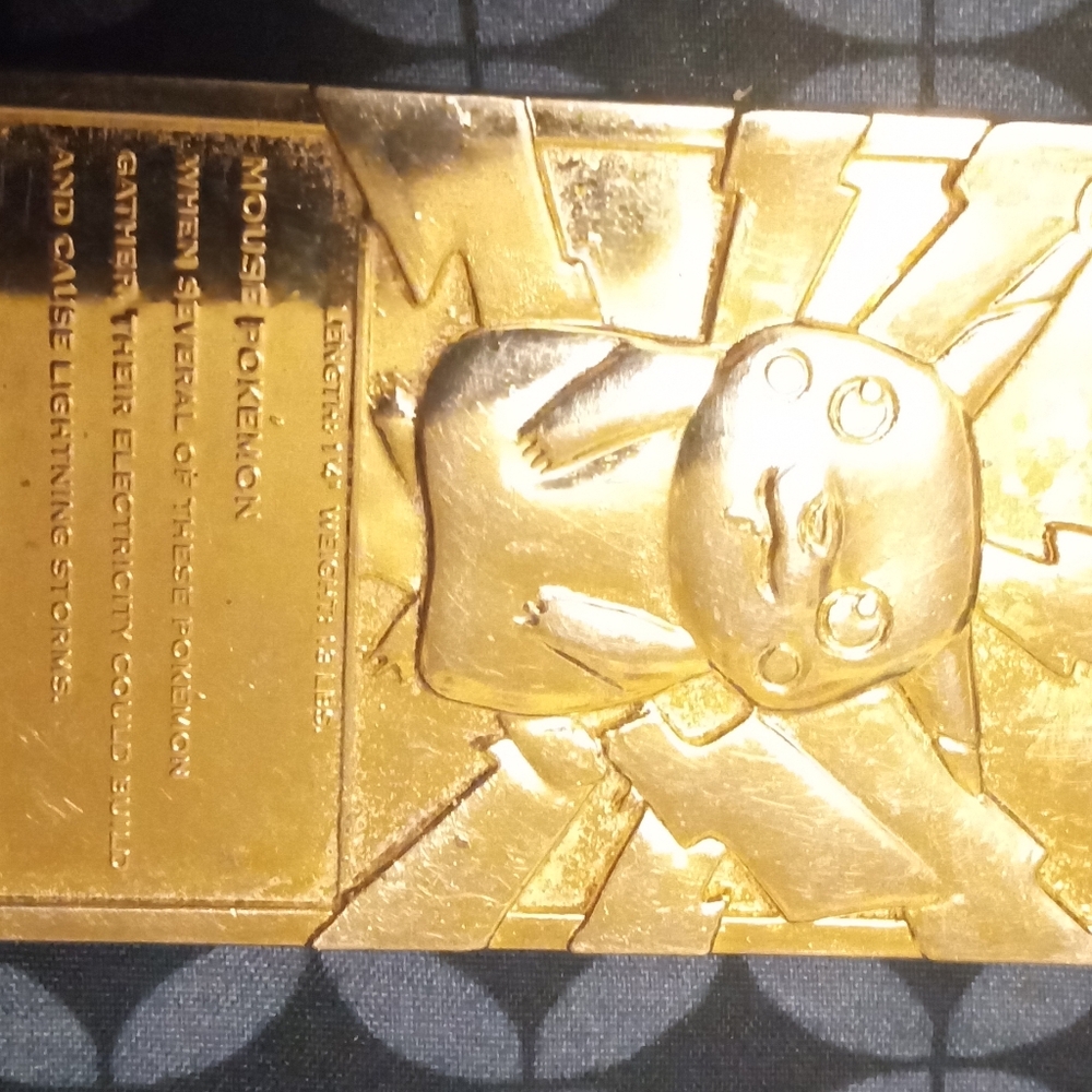 1999 Pokemon Pichachu gold bar,debut of Pokemon happy meals 1999 in McDonald's